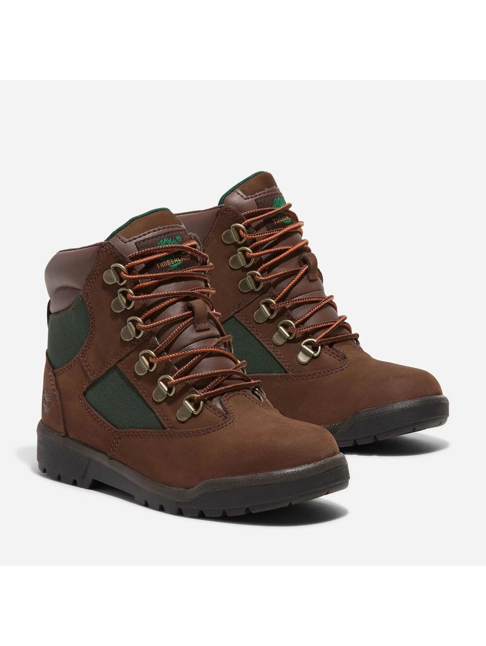Timberland 6 Inch Field Boots Brown Nubuck-Green GS- 6Y